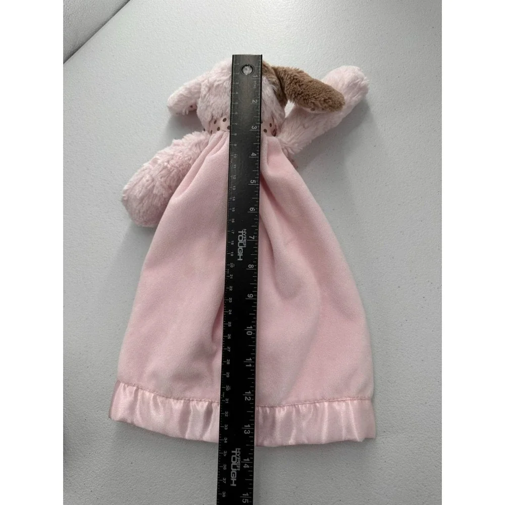 Bearington‎ Baby Collection Pink Dog Security Blanket Lovey Wiggles Satin Girl